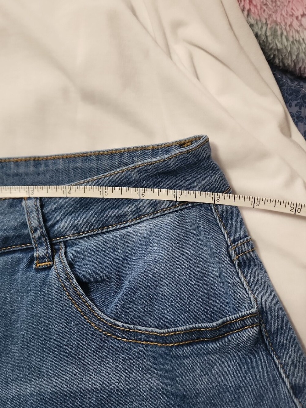 Light Wash Distressed Denim Bermuda Shorts - Picture 3 of 6